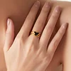 Stylish Black Heart Golden Wiring Ring