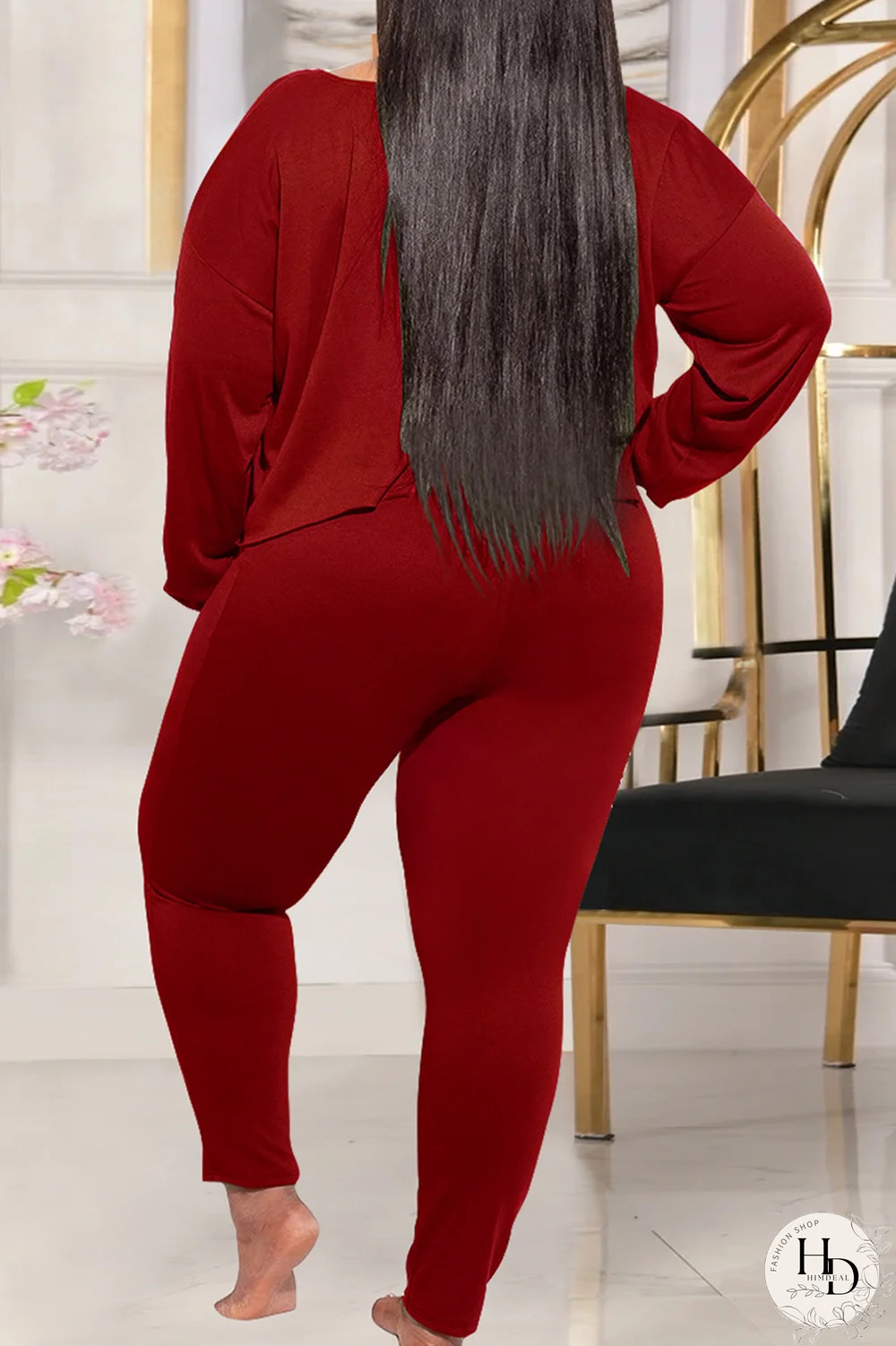 Yellow Casual Solid Split Joint O Neck Plus Size Two Pieces