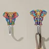 6pcs/set DIY Special-shaped Diamond Painting Wall-mounted Key Hook Kit (Elephant)
