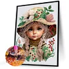 Diamond Painting-DIY Crystal Rhinestone Flower Hat Girl