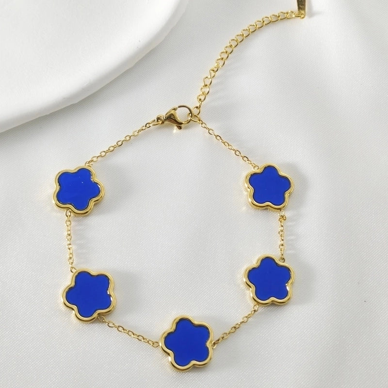 Elegant Minimalist Commute Flower 304 Stainless Steel Bracelets In Bulk