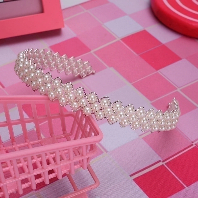 New Pearl Headband Women Korean Internet Celebrity Headband Hair Clip Women’s Simple Elegant Pressed Hair Clip Headwear