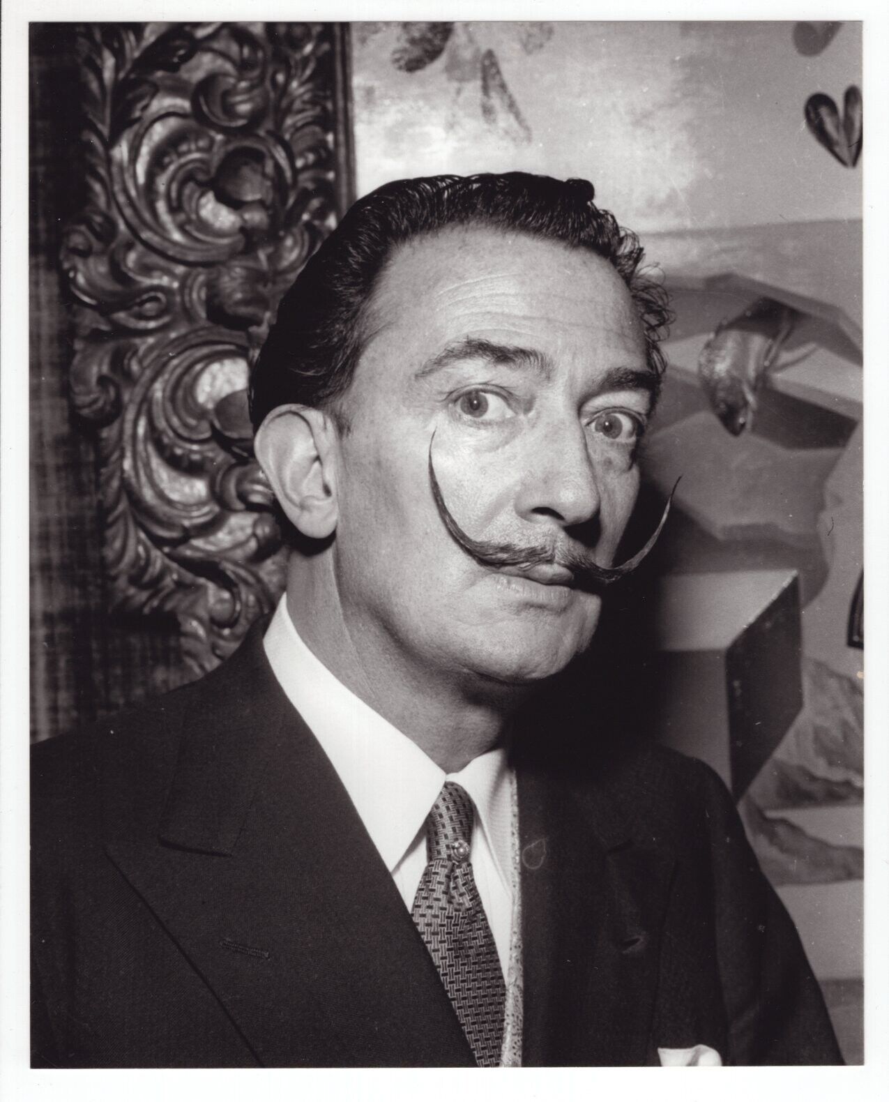 Salvador Dalí 1954 Photo Poster painting by Cuban Photo Poster paintinggrapher Osvaldo Salas (Printed Later)