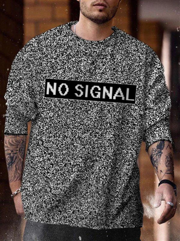 men's casual printed letter long sleeves