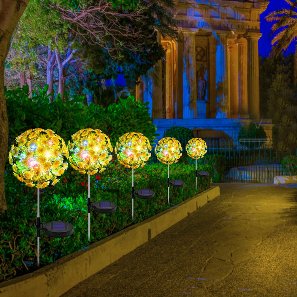 

2pcs LED Solar Light Simulation Daisy Flower Lawn Stake Lamps Garden Decor, 501 Original