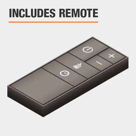 This electric fireplace includes a Remote Control