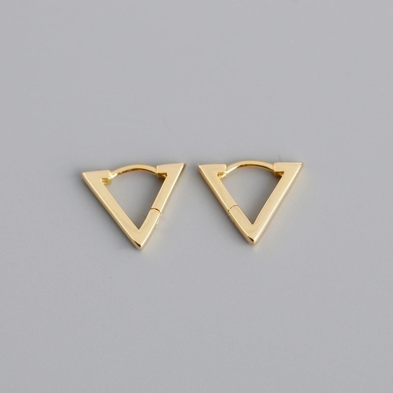1 Pair 925 Sterling Silver Triangle Earrings