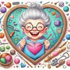 Cute Grandma Loves Sewing-11CT Stamped Cross Stitch 45*45cm/17.72*17.72in