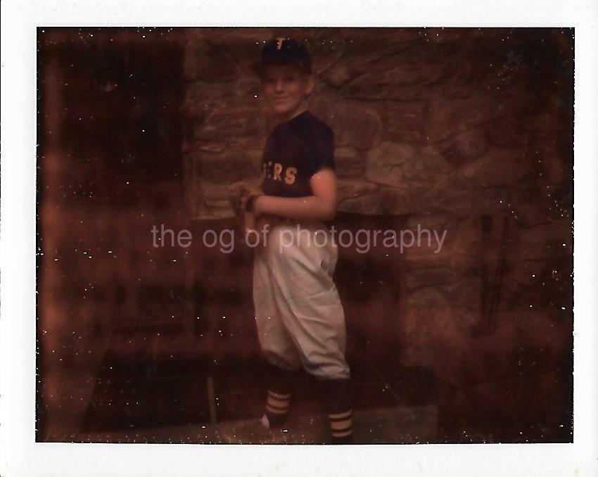 BASEBALL BOY Vintage POLAROID Found Photo Poster paintingOriginal COLOR 03 10 R