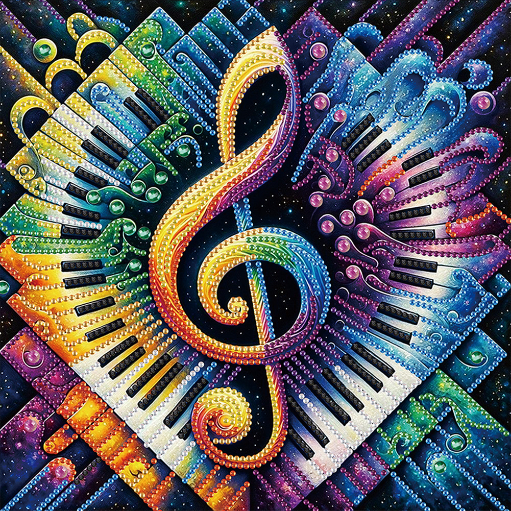 Piano Note 30*30cm(canvas) special shaped drill diamond painting