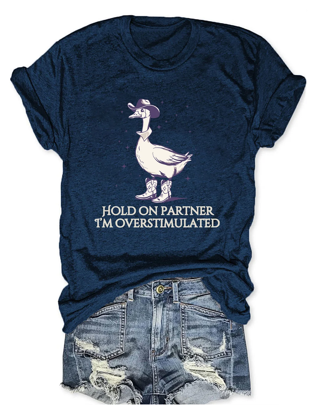 Hold On Partner Im Overstimulated T-shirt