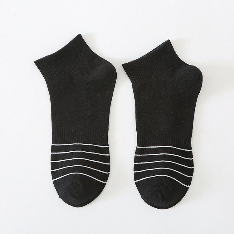 Spring And Summer Striped Men's Sports Socks Sweat-Absorbing Breathable Cotton Boat Socks