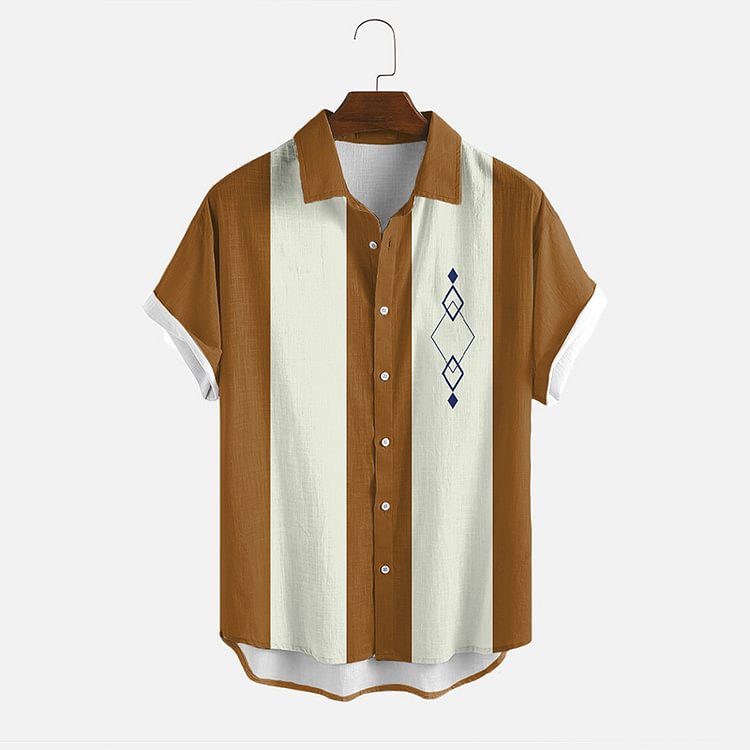 BrosWear Ginger Contrast Short Sleeve Shirt