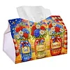 (24cm)Diamond Art Tissue Box DIY PU Napkin Cover for Home(god bless america)