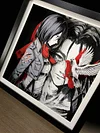 3D Decorative Paint of Grey & White Mikasa Ackerman - Attack On Titan Decorative Painting - momo Studio