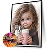 >SALE<5D DIY Full Round Drill Diamond Painting Sweet Girl Kit Home Decoration 30x40cm