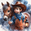 Diamond Painting-DIY Full Round Drill Horse Riding Boy