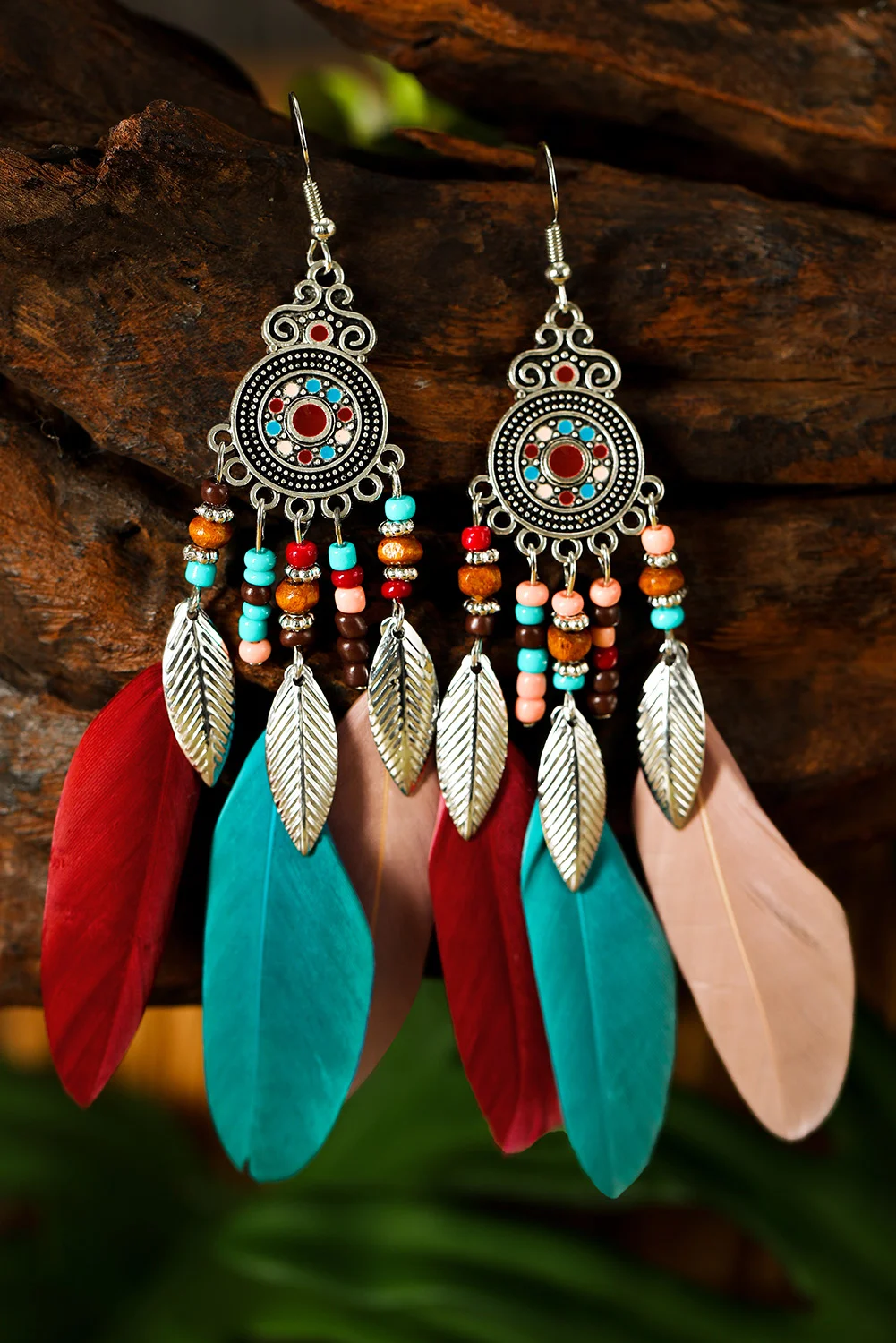 Multicolor Feather Dangle Bohemian Beading Earring | IFYHOME