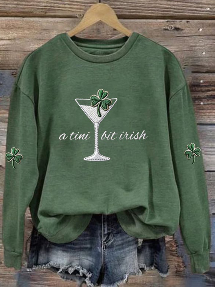 Comstylish Women's A Tini Bit Irish Sweatshirt