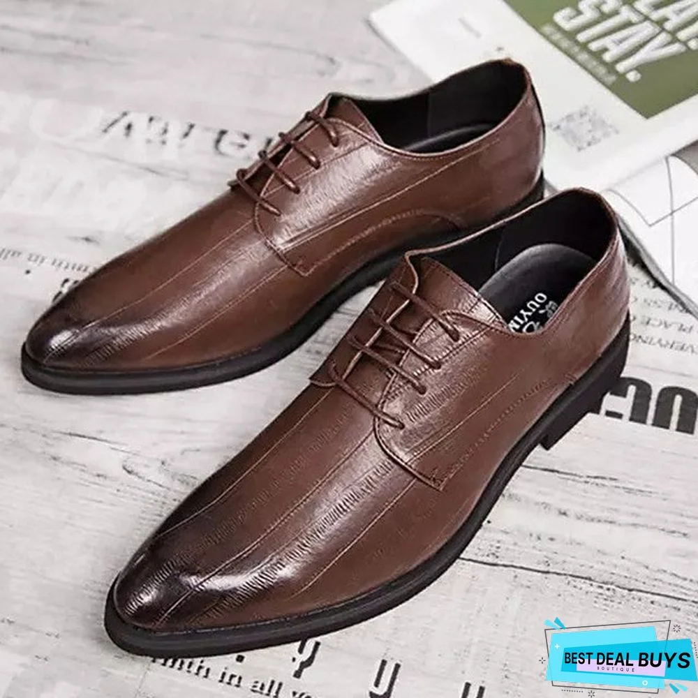 Men's Fall Casual Daily Oxfords Pu Non-Slipping Black / Brown