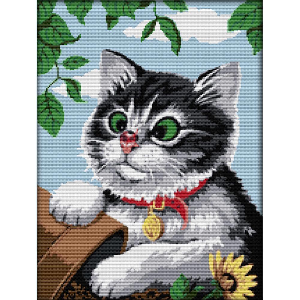 

Cat - 14CT Stamped Cross Stitch - 37x47cm, 501 Original