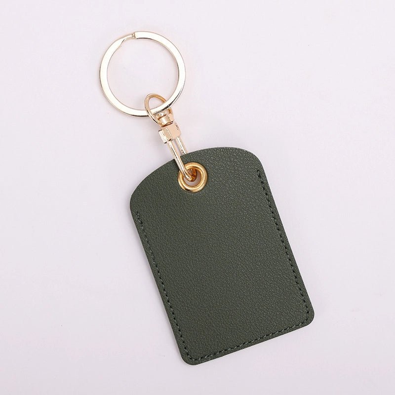 Access Card Case Water Drop Keychain Genuine Leather Community Women Men’s Ic Student Bus Card Elevator Induction Protective Case