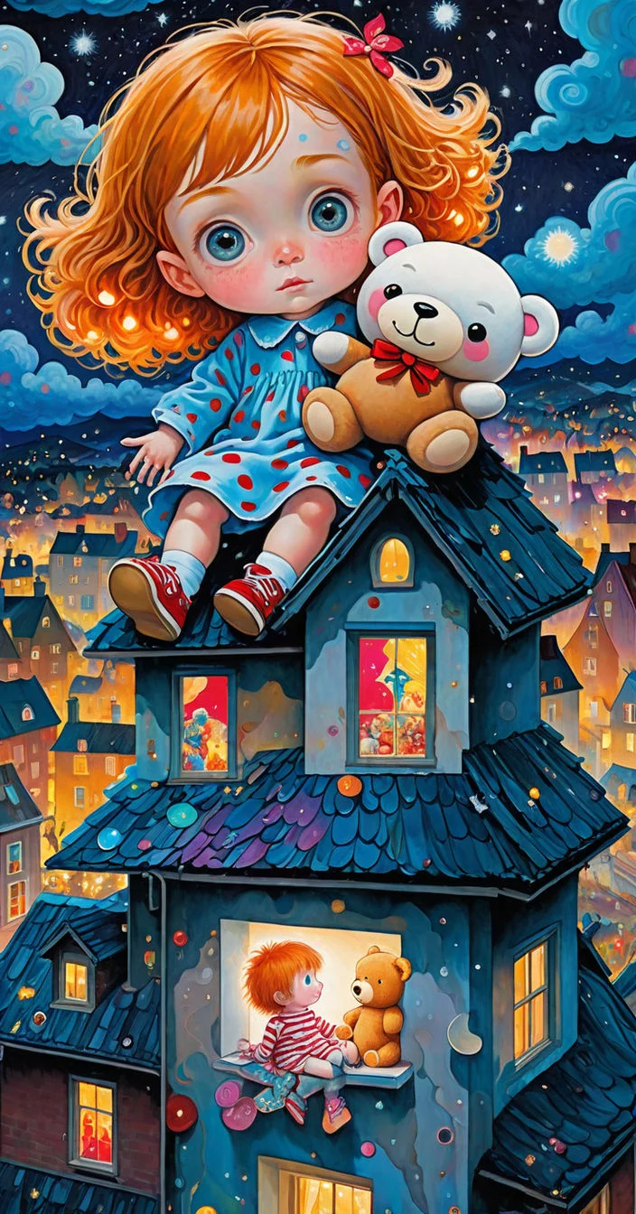 Fantasy Cartoon Illustration Girl 40*70CM (Canvas) Diamond Painting gbfke