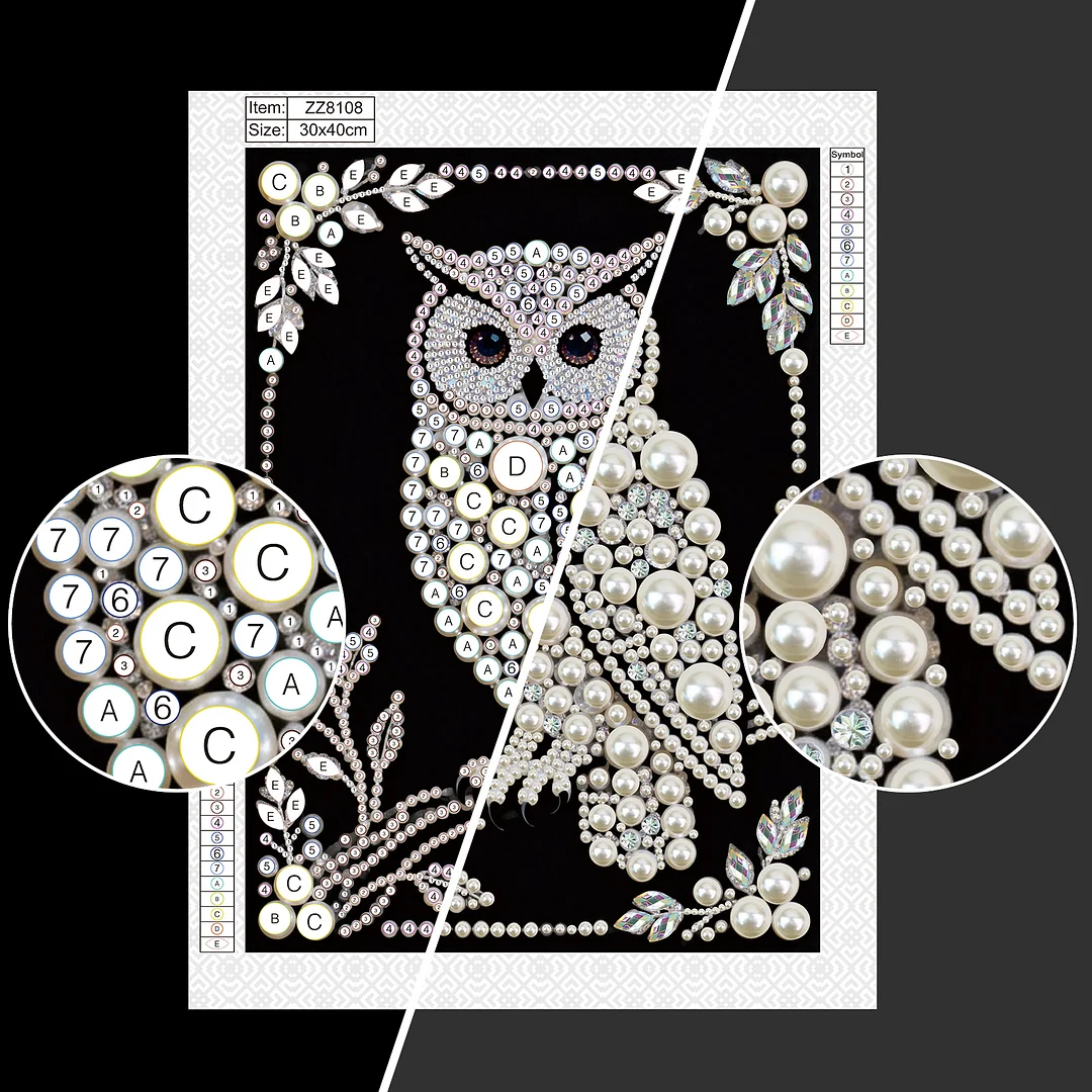 Owl Special Shaped 5D DIY Partial Drill Diamond Painting Kit Home Art 30x40cm