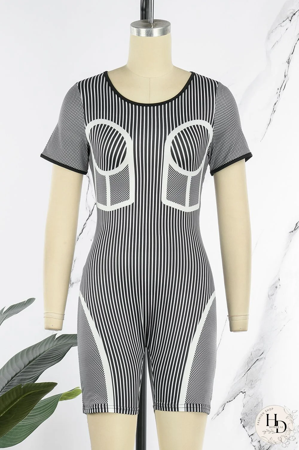 Pink Sexy Striped Print Patchwork O Neck Skinny Jumpsuits