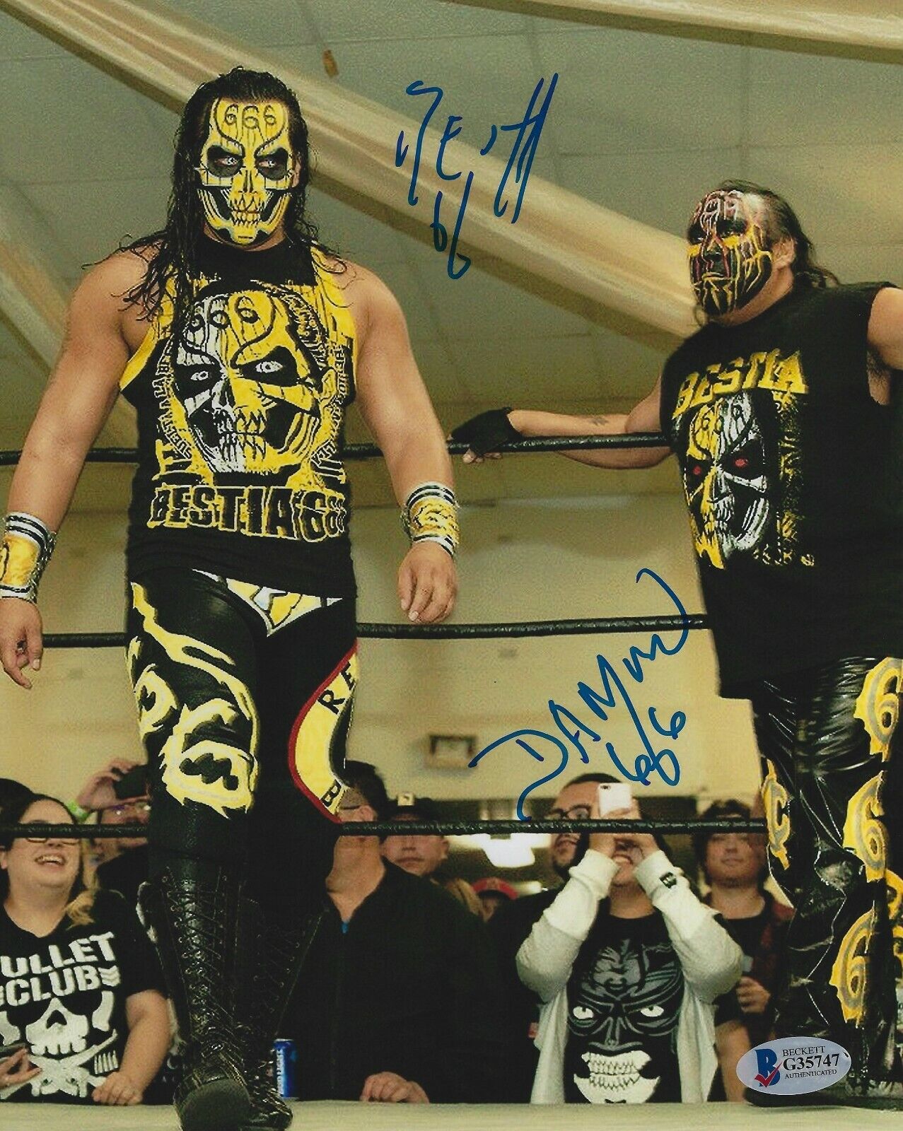 Bestia & Damian 666 Signed 8x10 Photo Poster painting BAS Beckett COA Autograph FMW AAA WWE WCW