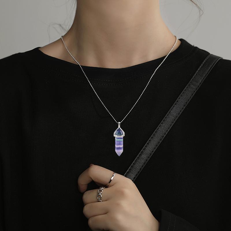 Rainbow Fluorite Pendant Necklace | 168DEAL