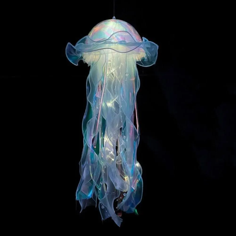 Tegooe DIY Jellyfish Lantern Kit - Colorful LED Night Light for Mermaid Theme Decor