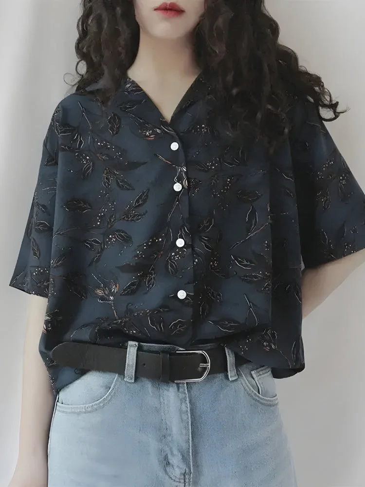 Brownm Leaf Designed Shirt