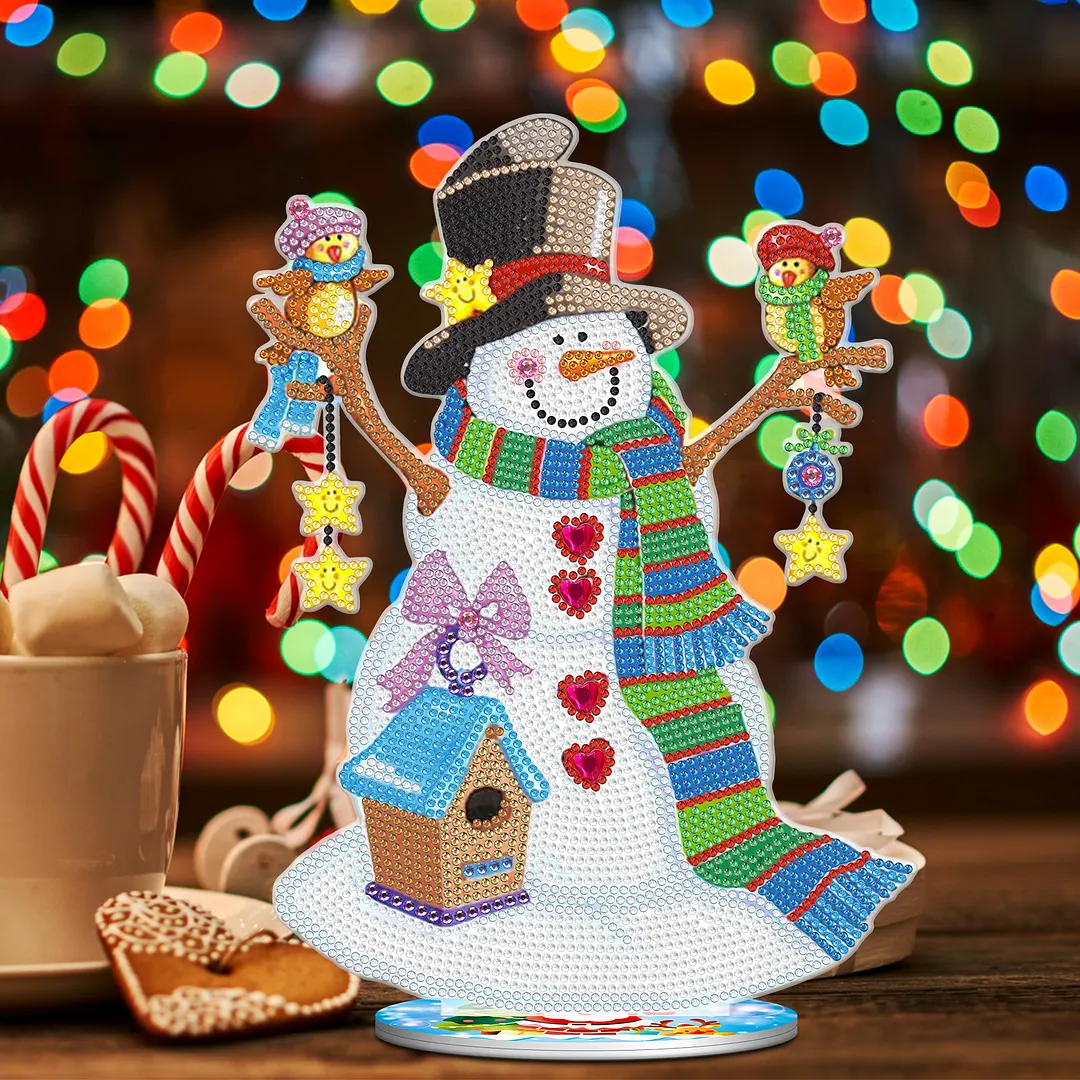 Christmas Diamond Painting Decoration Christmas Snowman (Single-Sided Special-Shaped Diamond)
