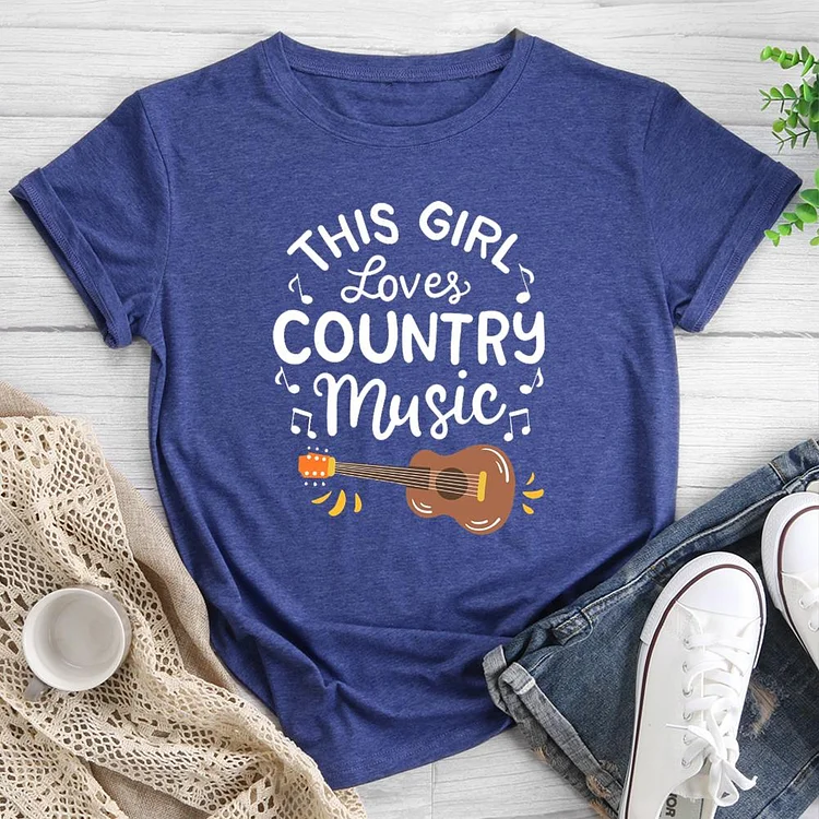 Country Music Round Neck T-shirt