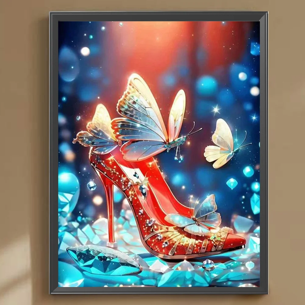 Diamond Painting - Full Round Drill - Butterfly High Heels(Canvas|30*40cm)