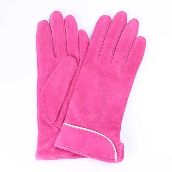 Brand New Fashion Women Genuine Suede Leather Fleece Gloves Winter Women Leather Gloves Female Lady Driving Leather Gloves