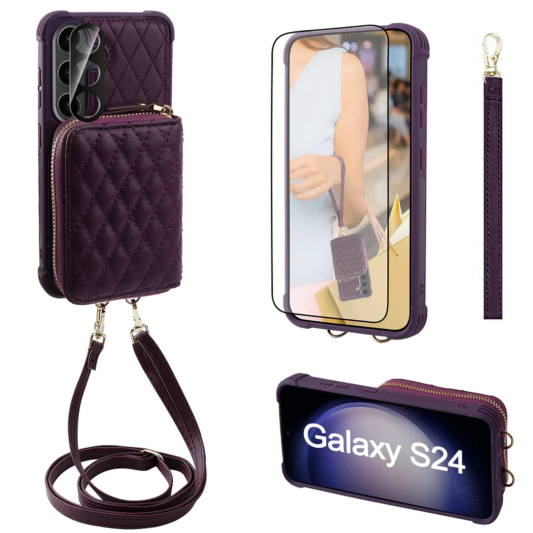 MONASAY Zipper Wallet Case for Galaxy S24 5G