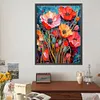 40x50cm coquelicot 5d bricolage full drill rond kit de peinture au diamant pour la d&eacute;coration murale de la maison