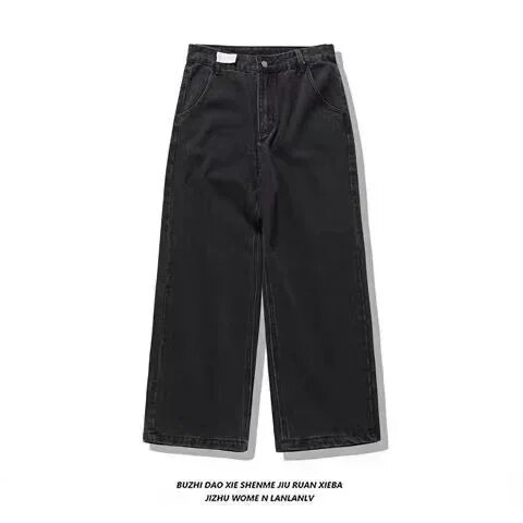Spontork Retro Skull Graphic Embroidered JNCO Jeans New Harajuku Hip Hop Baggy Jeans Denim  Pants Men Women Goth High Waist Wide Trousers Pants