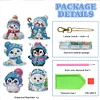 6Pcs Winter Schneemann Pinguin Eisbär doppelseitig - 5d DIY Handwerk Schlüsselanhänger