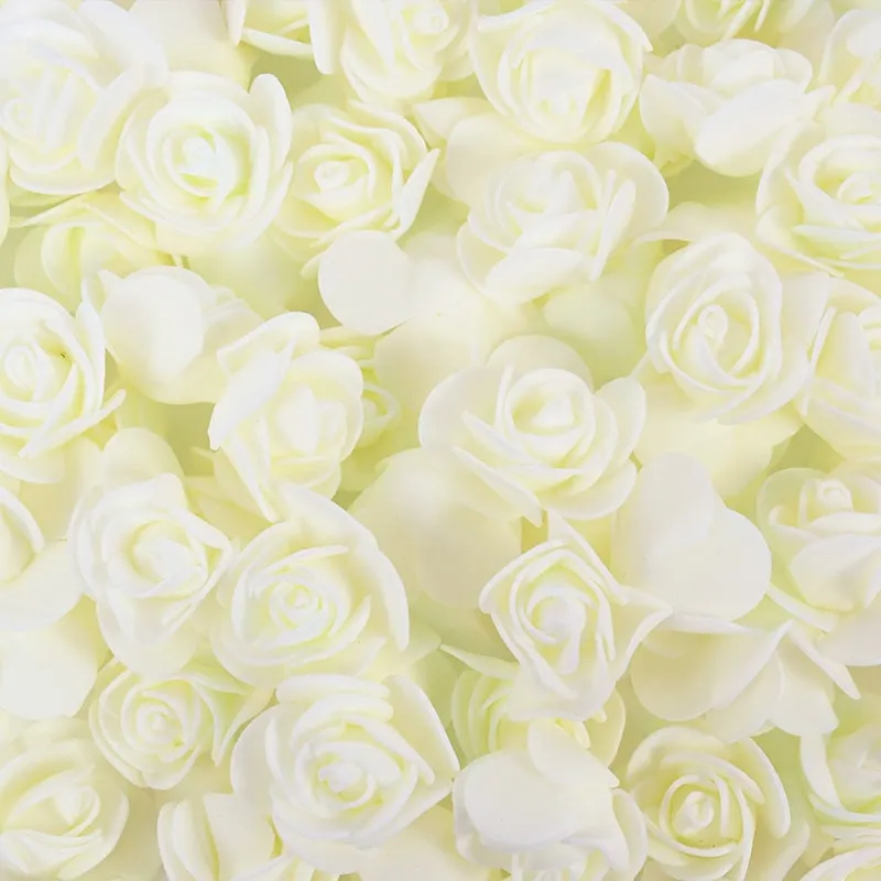 50/100/200Pcs Teddy Bear of Roses 3cm PE Foam Rose Head Artificial Flower Home Decorative Wreath Wedding Valentines Day DIY Gift