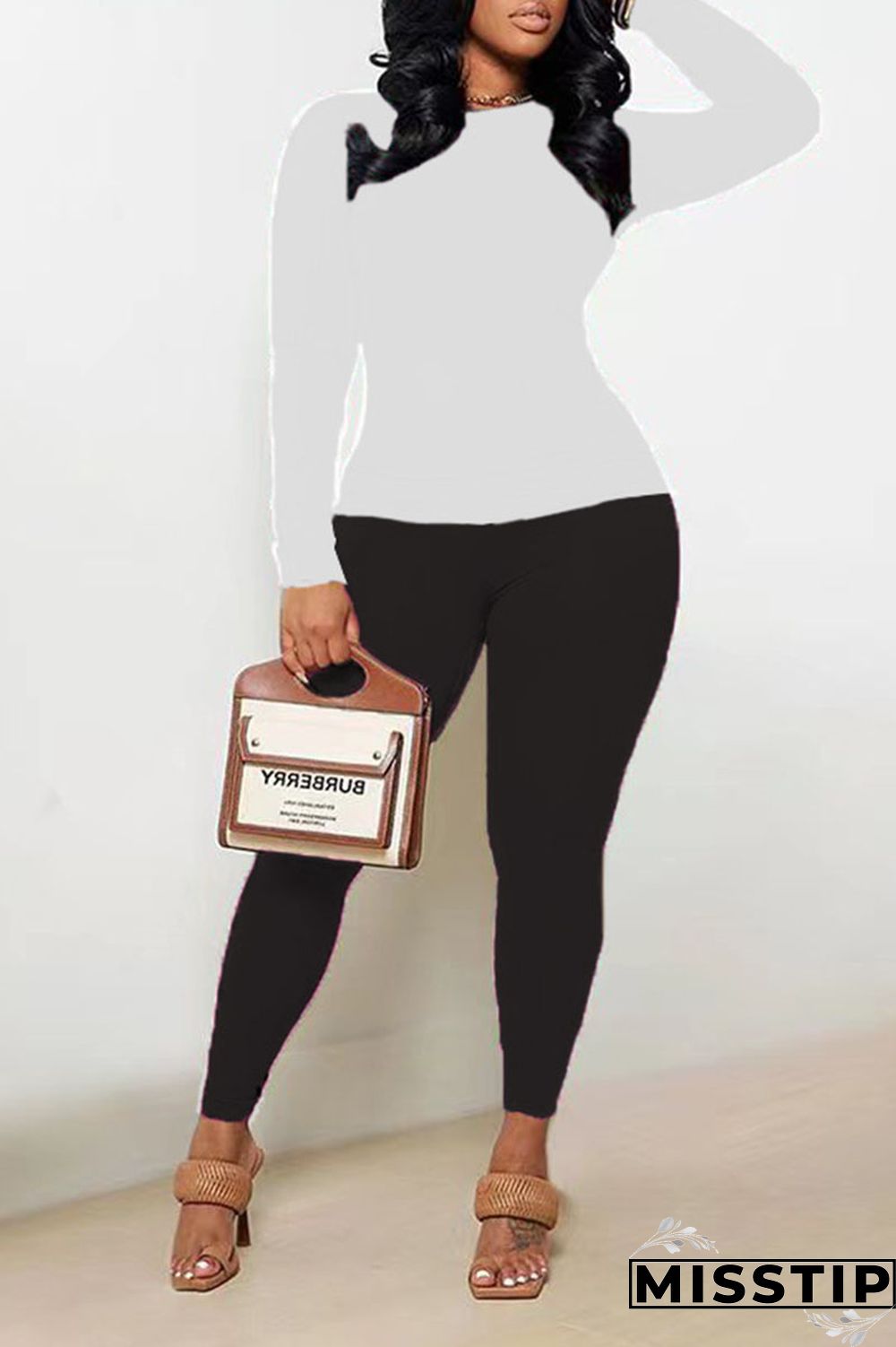 Black Casual Solid Patchwork O Neck Long Sleeve Two Pieces