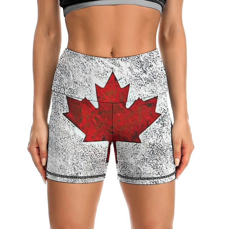 Yoga Shorts Canada Canada Flag  customized, personalized, gift