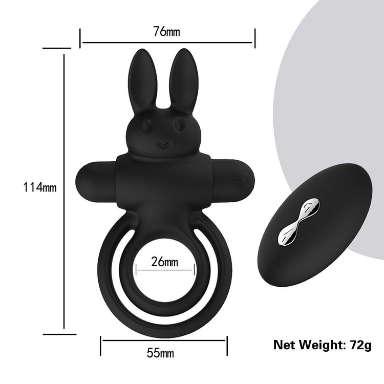 9 Vibrating Rabbit Multi-functional Cock Ring For Couple Play 