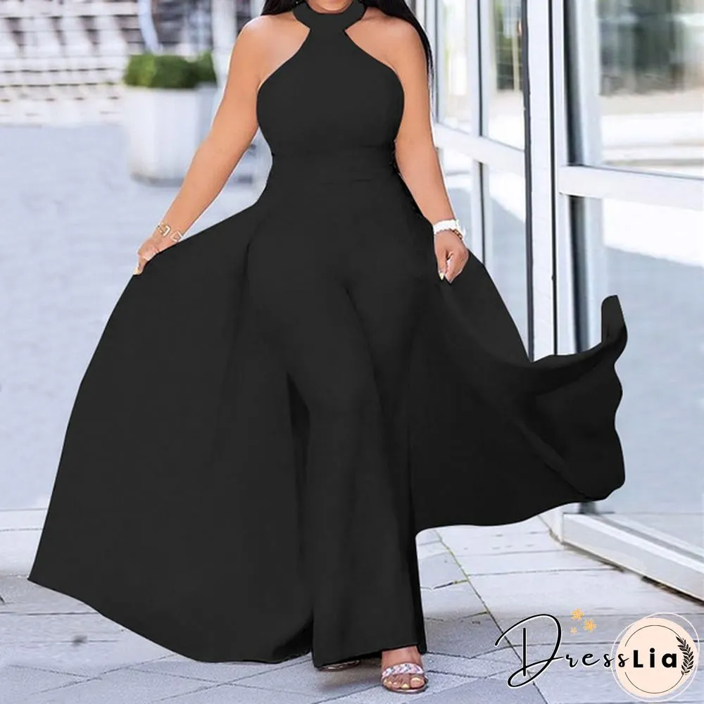 S-XL Womens Sleeveless Neck Solid Color Holiday Maxi Dress Elegant Formal Party Prom