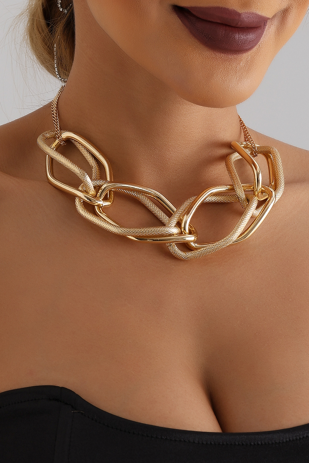 Hip-hop Geometric Hollow Out Chain Necklace