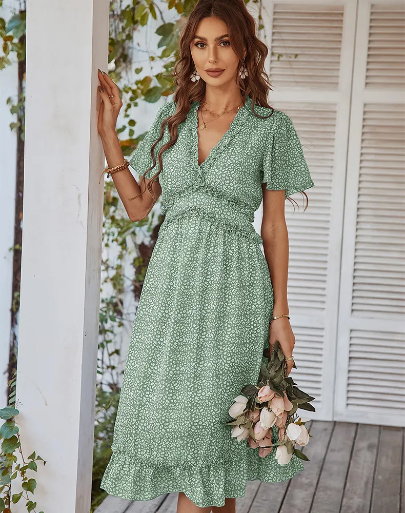 chinese dress ladies French Blue Floral Toile Christina Maxi Dress