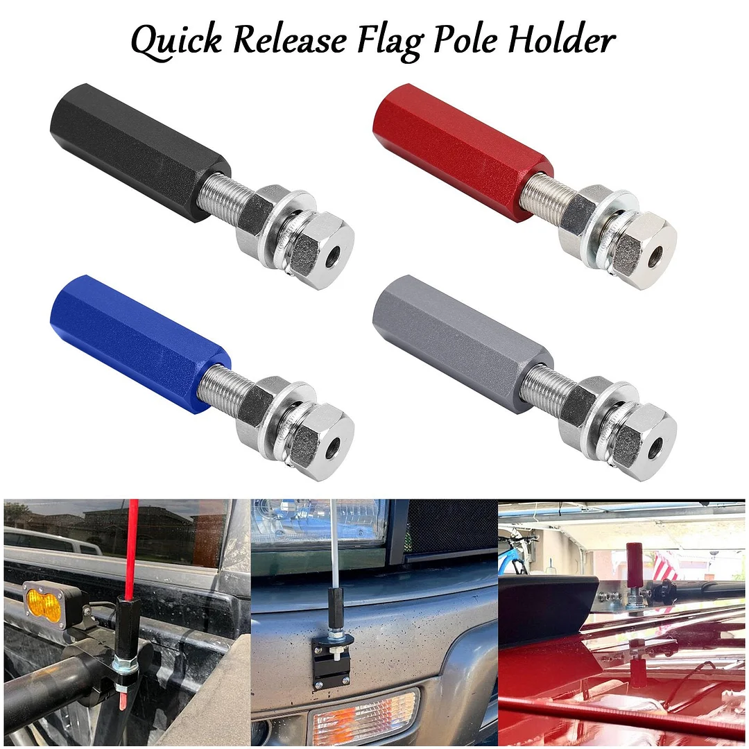 Quick Release Flagpole Mount For ATV UTV Motorcycle 1/4" Flag Pole Flags Holder 