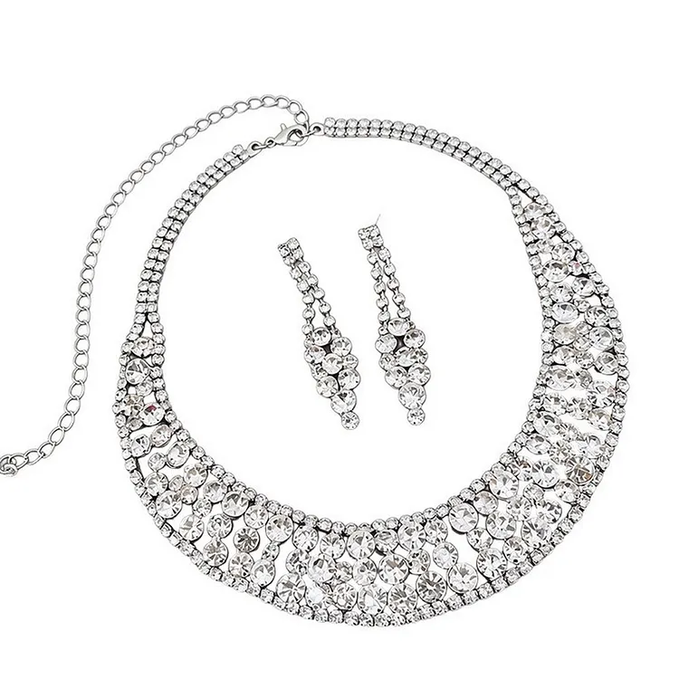 Women's Jewelry Set Round Stud Earrings and Pendant Necklace